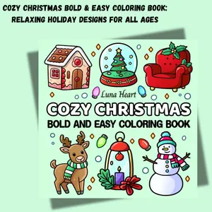Cozy Christmas Bold & Easy Coloring Book: Relaxing Holiday Designs for All Ages