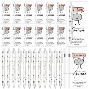 24/48 Sets Positive Mechanical Pencil Easter Class Reward Gifts 0.7mm You Rock Pencil with Inspirational Bookmarks for Easter Basket Stuffers Students Teacher Appreciation Bulk Art Supplies Employee Appreciation Gift Creative Stationery (6 Style)
