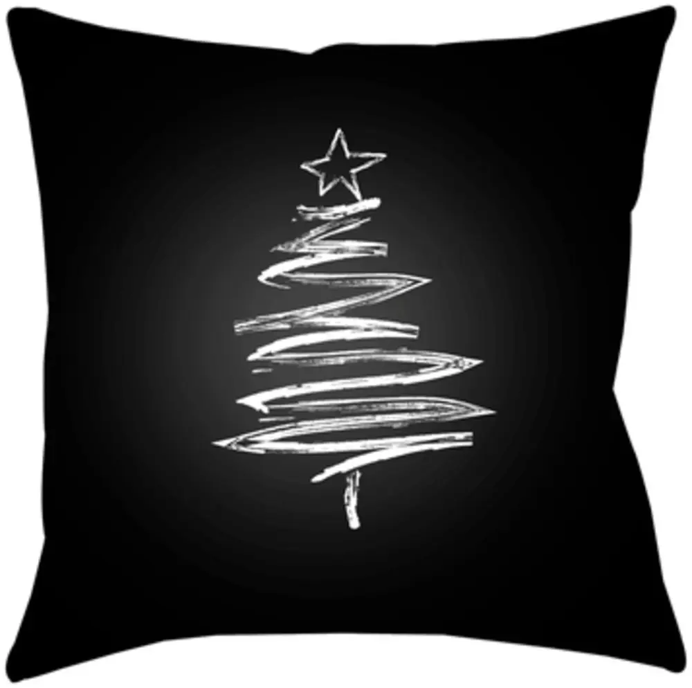 Livabliss PHDTT001-1818 Trim the Tree 18 x 18 x 4 in. Throw Pillow, Black - Medium