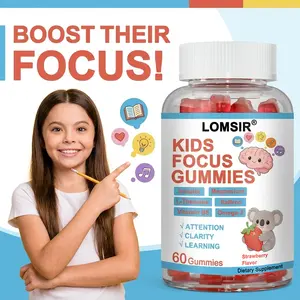Kids Focus and Attention Gummies - Magnesium Glycinate, L-Theanine, Saffron & Inositol - Natural Clarity Support Supplement for Kids & Teens - 60 Gummies