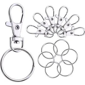 60 PCS Swivel Lanyard Snap Hooks Strong Key Chain Rings and Lobster Clasps Trigger Clips for DIY Bags, Jewelry and Craft Making