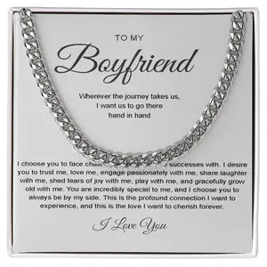 To My Boyfriend - Cuban Link Chain -Hand in Hand