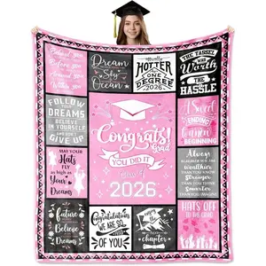 2026 Graduation Gift for Her, Graduation Gifts for Girls/Women Graduating from University, High School, graduation lei，Master's/Doctoral, Soft, Comfortable, Inspirational Blanket for Home, Office, Travel & Camping Use, # GLOBAL PICKS