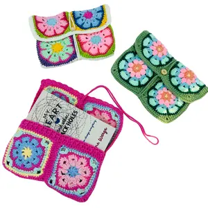 Handmade Granny Square Crochet Style Bag, DIY Knitted Backpack Cover, Perfect Gift for Friends and Family, Finished Handcrafted Item