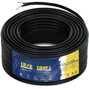 12/2 Low  Landscape Wire 100ft - Copper Direct Burial   for Landscape Lighting, Outoor Pathway Lights & Garden LED,UL Listed,UV Resistant