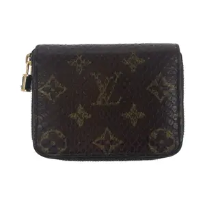 Pre-owned Louis Vuitton Snakeskin Small Leather Goods Zippy Coin Purse Monogram Python Leather Coin Case