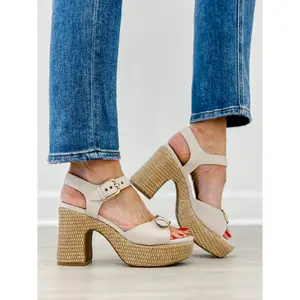 Corkys Daddys Money Platform Wedges in Ivory