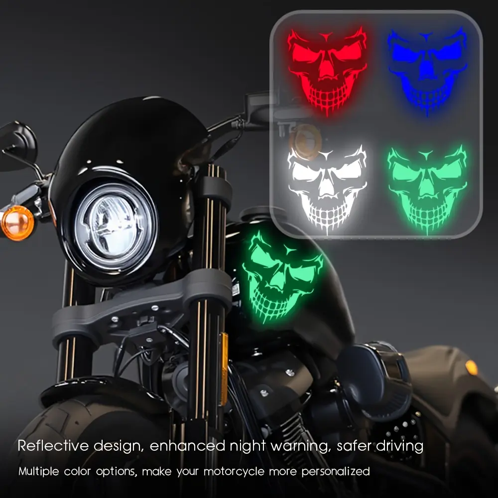 2PCS LED and Reflective Motorcycle Stickers, Decal Set - Suitable for Helmets and Bodies, Enhancing Night Visibility and Safety, Suitable for Decoration of All Models, Powerful Graphic Design, Decal, Decals Sticker
