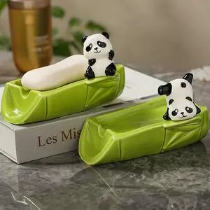 New high-appearance panda ceramic soap box