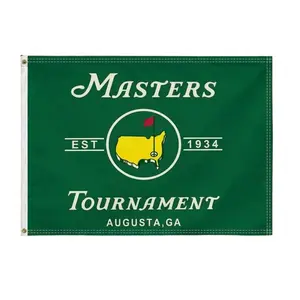 Masters Style Golf Tournament Flag Banner, Green Yellow USA Map Flag Design, Augusta Inspired Golf Fan Decor, Vintage Golf Championship Flag, Outdoor Indoor Wall Decor For Golf Lovers
