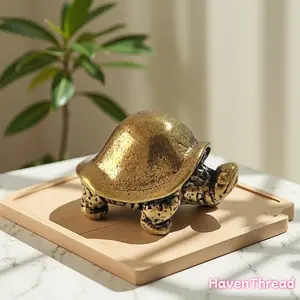 Pure Copper Longevity Turtle Desktop Decoration, Feng Shui Tortoise Tea Pet Handle, Living Room Bedroom Decor, Creative Home Craft Gift, Home Ornaments, Home Office Decoration