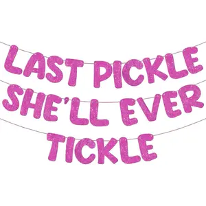 Pre Strung Funny Bachelorette Banner Naughty Bachelorette Party Decorations Glitter Bridal Shower Sign for Wedding Party Favor Supplies Gifts Ideas(Hot Pink)