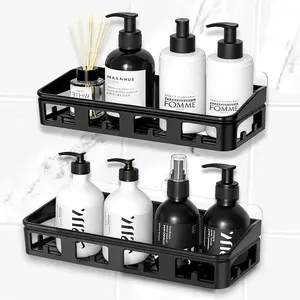 Shower Caddy Adhesive with Hooks, 2 Pack Rustproof Stainless Steel Large Capacity Shower Shelves for Inside Shower, No Drilling Bathroom Organizers and Storage
