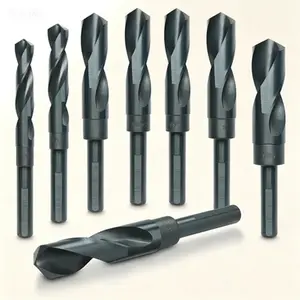High Speed Steel Silver and Deming Drill Bit Set, 8 Piece, 1/2 Inch Shank, Industrial Grade for Metal Drilling, Extended Length, Reusable, Precision Cutting, Reduced Vibration, Durable Tool Storage Case