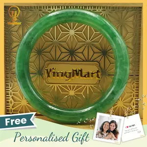 YingMart 48–72mm Jadeite Jade Green High Quality Bangle Bracelets Gift for Her Grandmother Sister Mother Mens Feng Shui Personalized Jewelry