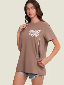 Giftifymama Let Every Breath Praise The Lord Nursing T-Shirt maternity clothing postpartum essentials cotton  Zipper  Womenswear