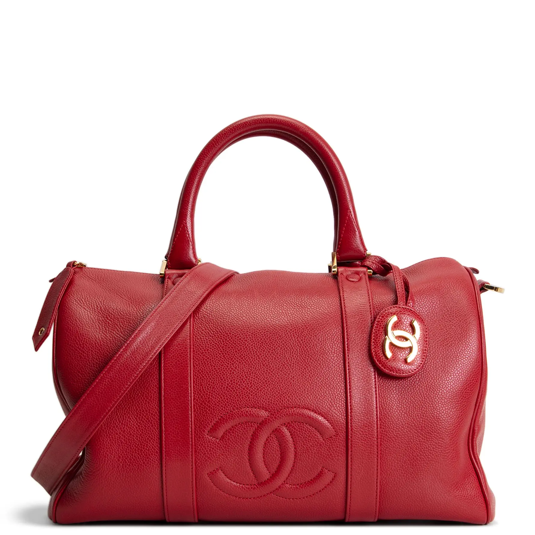 Pre-owned CHANEL Caviar Leather Crossbody Bags Vintage CC Caviar Boston Bag