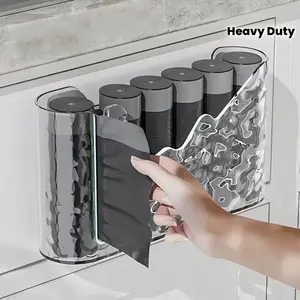 Large Capacity Garbage Bag Storage Box, Corner Wall Mount Organizer, No Drilling Kitchen Bathroom Toilet Bin Holder, Pull-Out Design