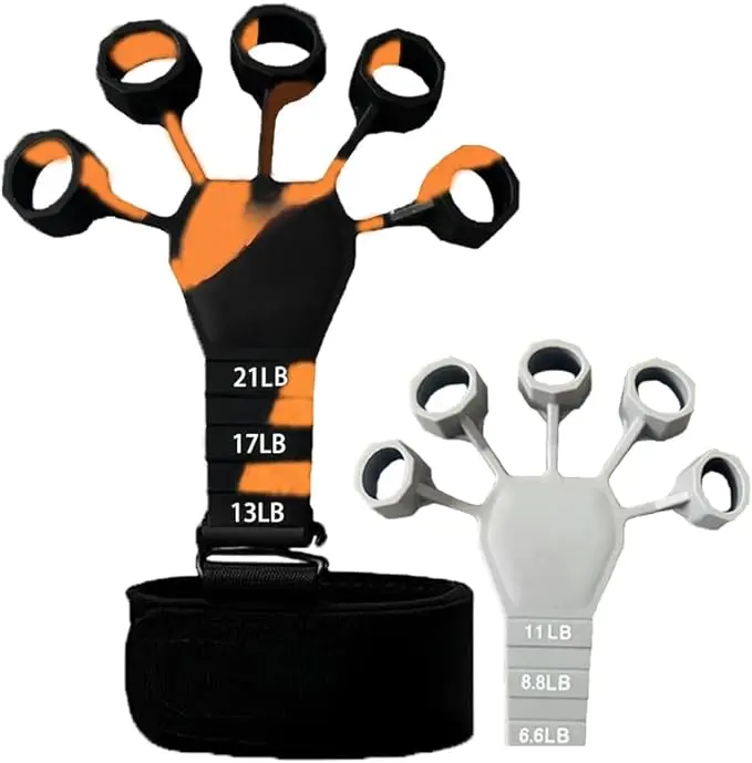 Grip Strength Trainer,Finger Strengthener, the gripster Strength Trainer,Hand Grip Strengthener 6 Resistant Level Finger Exerciser-Adjustable Hand Strengthener for Hand Therapy(2PCS)