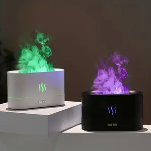 Portable Cool Mist Air Humidifier Usb Led Change Color Room H2o Air Fire Flame Humidifier Air Purifier For Bedroom, Travel,usb light