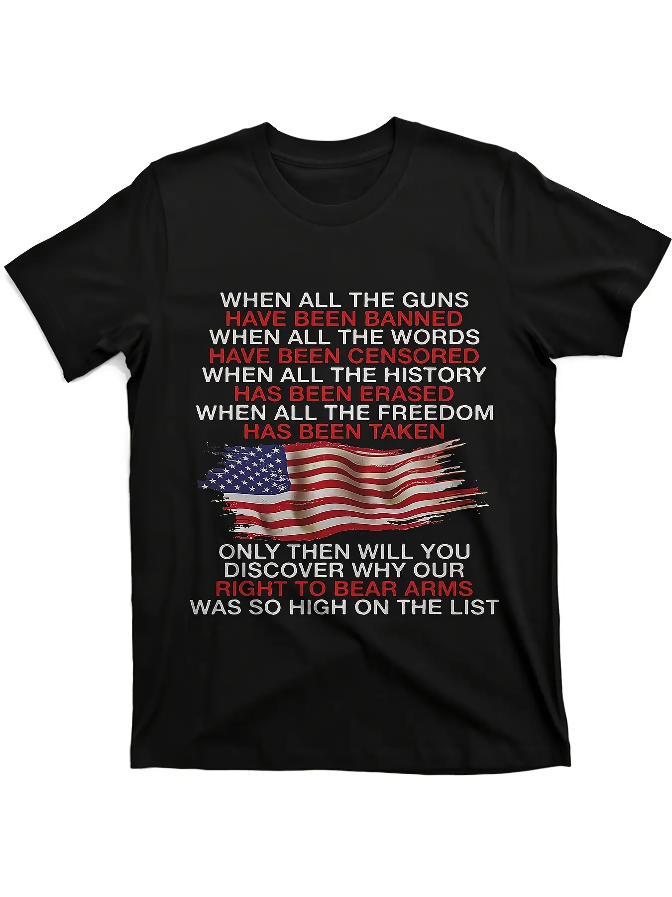 When-All-The-Guns-Have-Been-Banned-[Father's Day Gift] for the great Father Love Women's Tee Comfortable Cotton Round Neck Shorts Same gender design and Sleeves Men's t shirts