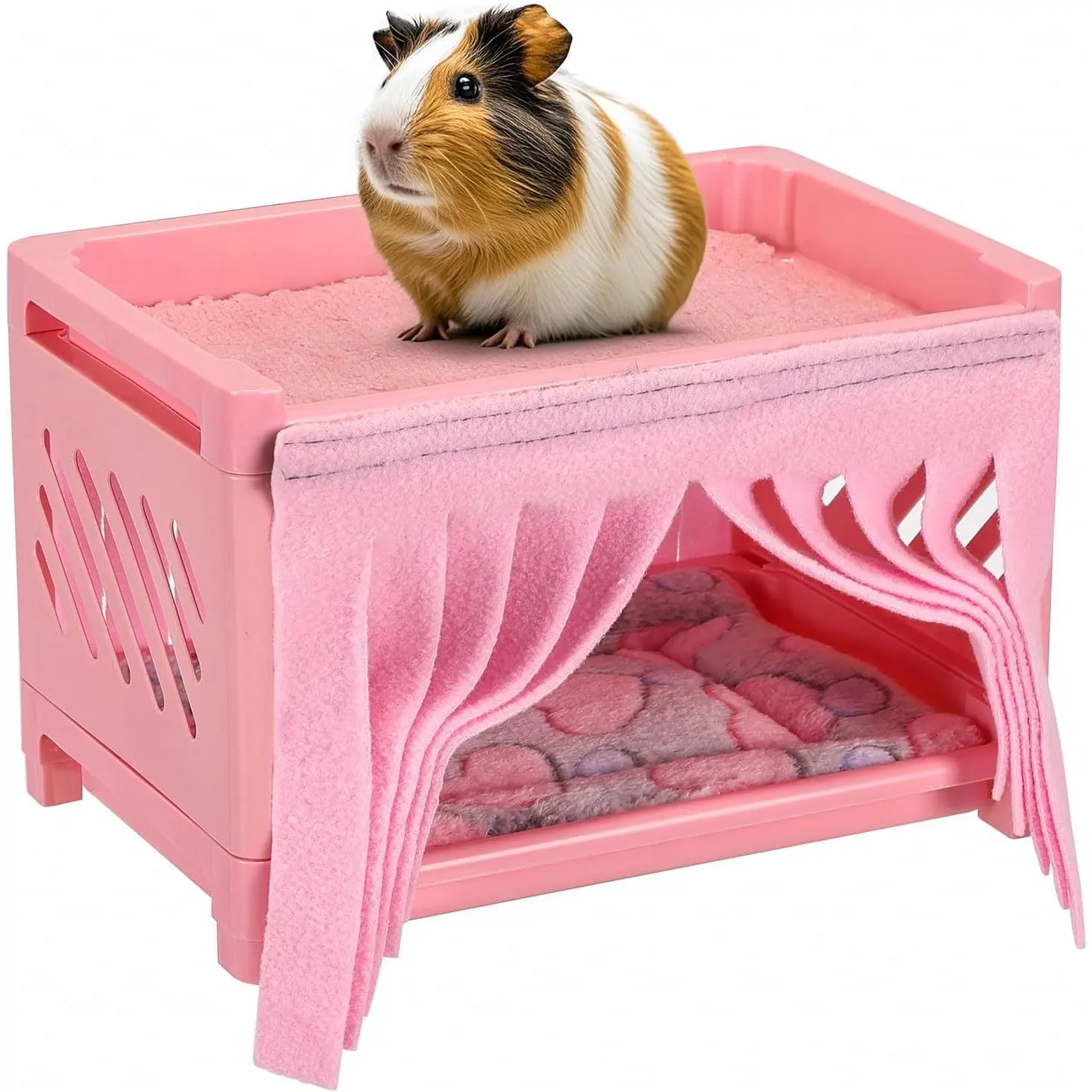 Guinea Pig Bed, Small Animal Bunk Bed Guinea Pig Hideout Sleeping Bed for Chinchilla Hamster Rat