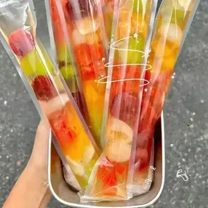 50/100 PCS Food-grade disposable popsicle bags, fruit jelly bags, ice cream, popsicle sticks, long strips, homemade ice pop bags