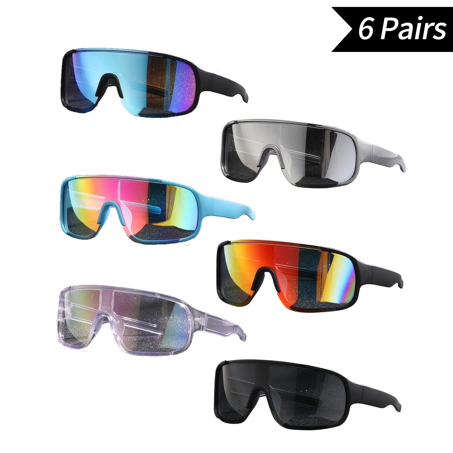 Paleshy 6 Pack Sports Sunglasses UV400 Protection Wraparound Eyewear for Cycling Running Hiking Lightweight Assorted Colors Unisex PC Frame