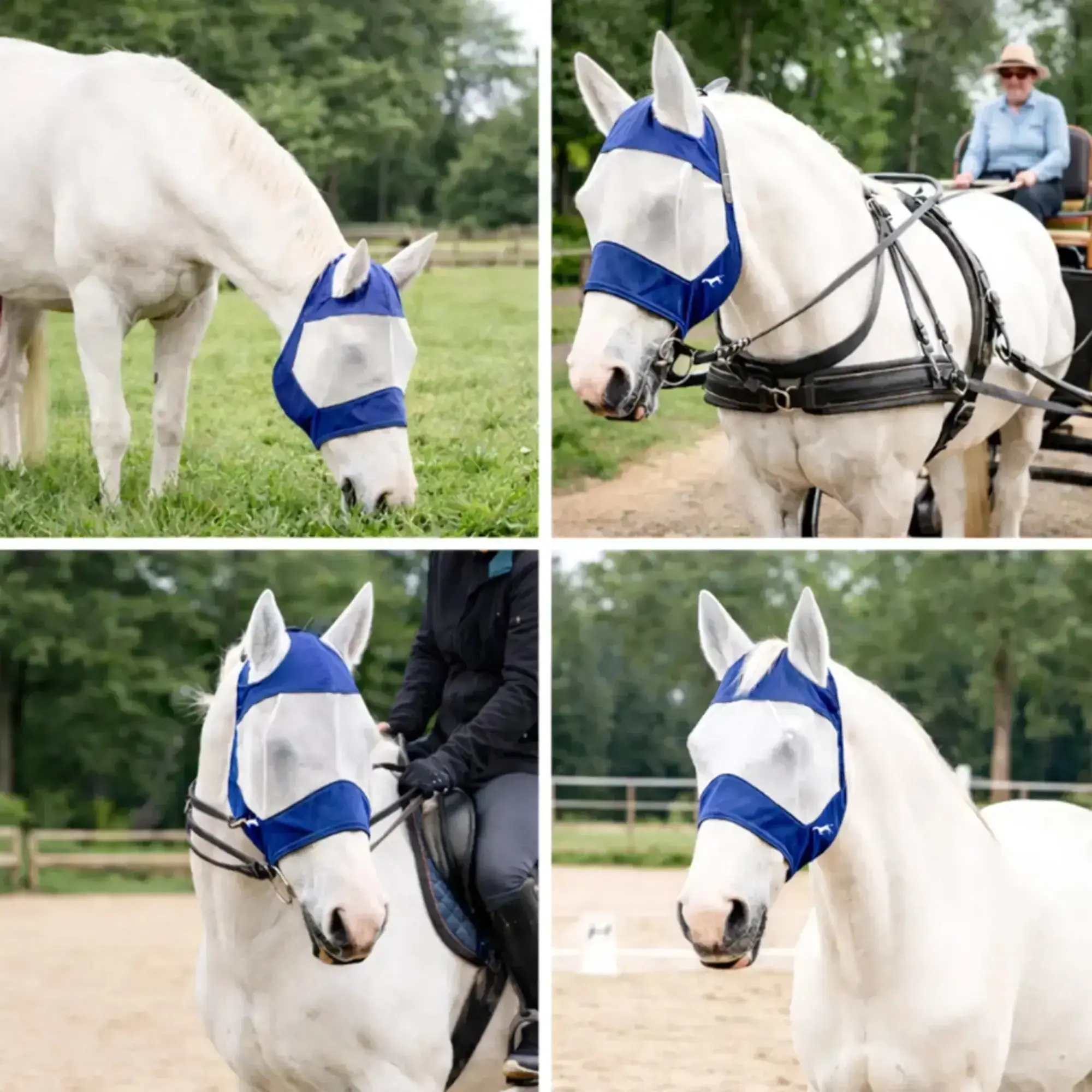 Breathable Mesh Horse Fly Mask, Anti-Mosquito and Insect Protection, Ear Cover Horse Riding Gear, Equestrian Equipment & Equestrian Supplies