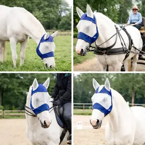 Breathable Mesh Horse Fly Mask, Anti-Mosquito and Insect Protection, Ear Cover Horse Riding Gear, Equestrian Equipment