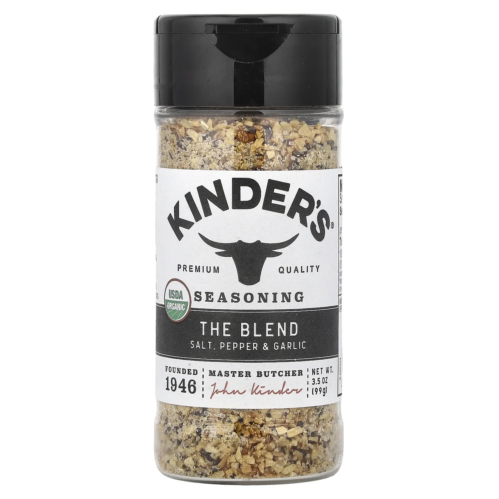 KINDER'S Seasoning, The Blend, Salt, Pepper & Garlic, 3.5 oz (99 g) KINDER'S Seasoning, The Blend, Salt, Pepper & Garlic, 3.5 oz (99 g)
