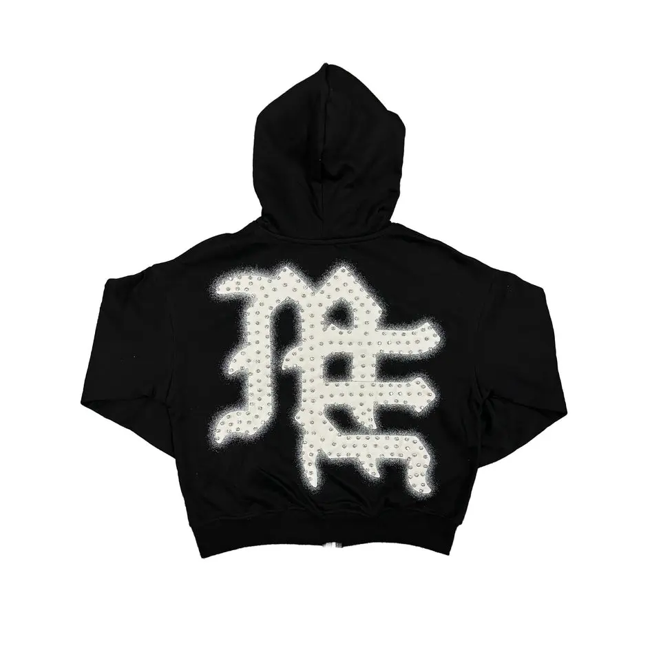 Black 'End' Rhinestone hoodie - TikTok Shop