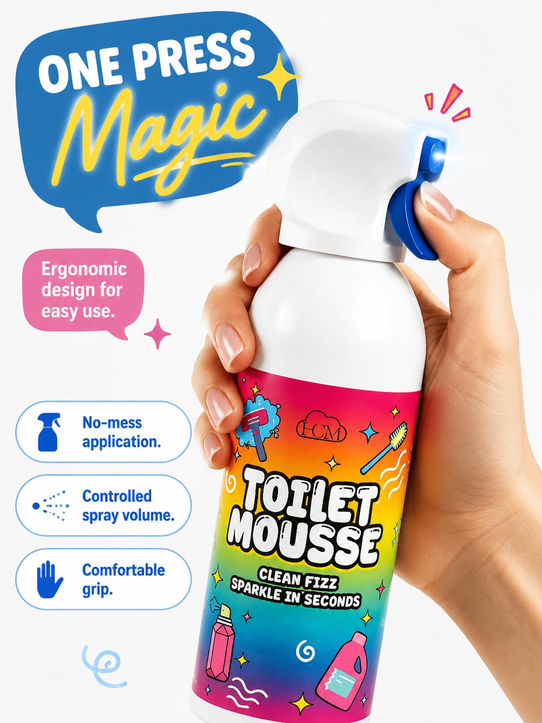 HCM Household Peach Flavor Jet Foam Spray All-Purpose Detergent, Home Cleaning Supplies, Household Cleaning Solution for Deep Stain Removal on Toilet, Sink (Mildew, Scale, Rust)
