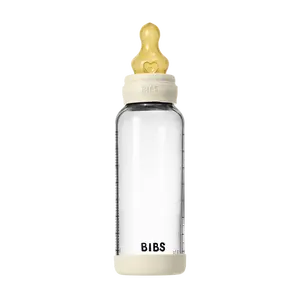BIBS Baby Anti Colic Glass Bottle Set 8oz with Natural Rubber Latex - Ivory