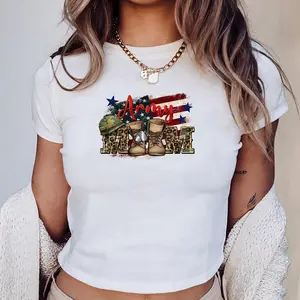 Army Mom Baby Tee, Military Mom Graphic Tee, Patriotic Leopard Boots Shirt, Support Troops Outfit.