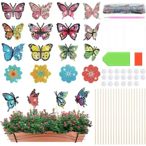 Butterfly Diamond Art Kits 20PCS Diamond Painting Kits for Garden Decor, Butterfly Art Craft Supplies, Painting Kits for Adults - Home Improvement.