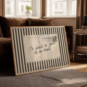 It Feels So Good to Be Home Poster | Cozy Retro Wall Art | Vintage Quote