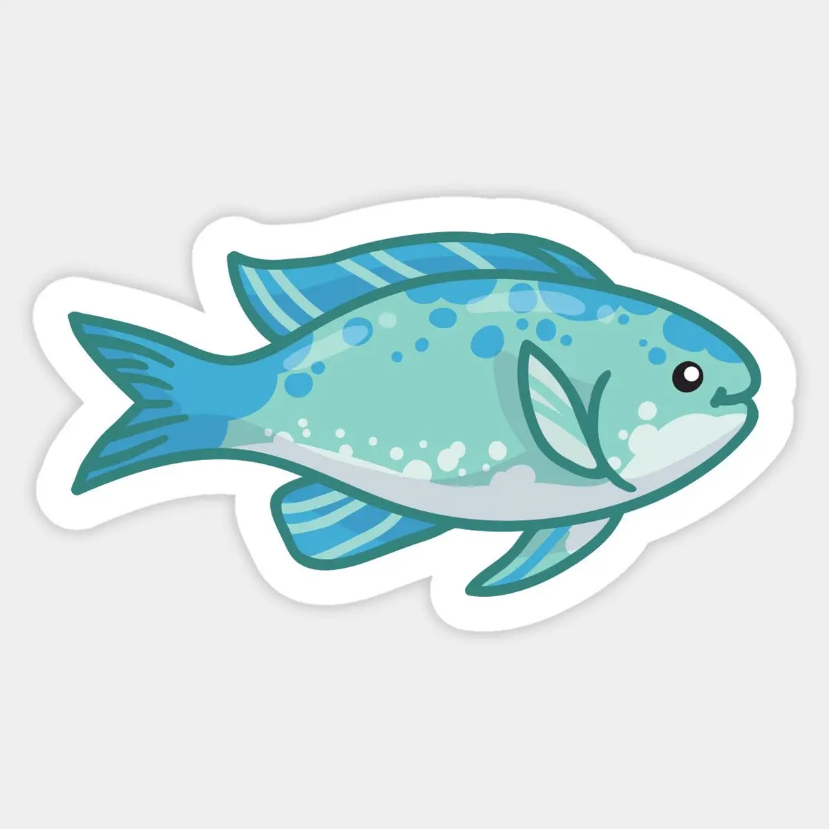 Cute Fish Bubble Swim Pastel Sticker – Vinyl Waterproof