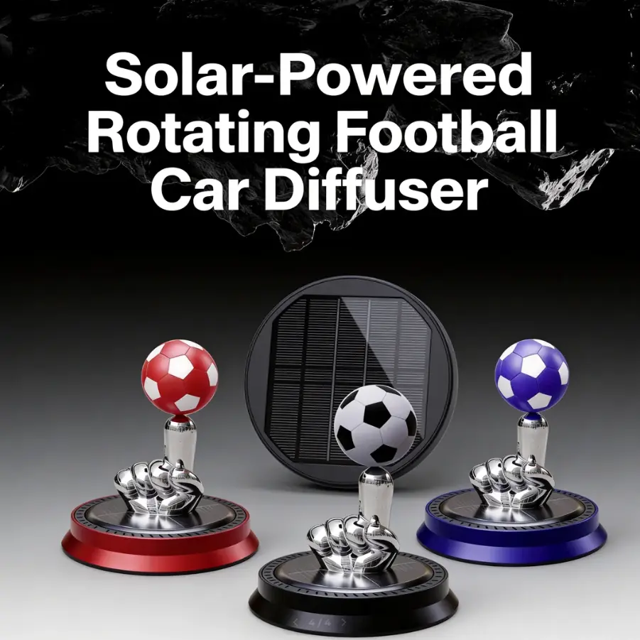 Solar-Powered Football-Shaped Fragrance Diffuser | Car Ornament & Air Freshener  | Stylish Car Interior Accessory | Dual-Use Car & Home Air Purifier | Dashboard Football Decorative ornaments | A gift for a football fanatic.