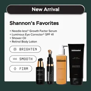 Shannon's Favorites - Needle-less Growth Factor Serum + Luminous Eye Corrector︎ SPF 41 + Shower Oil + Retinol Body Lotion