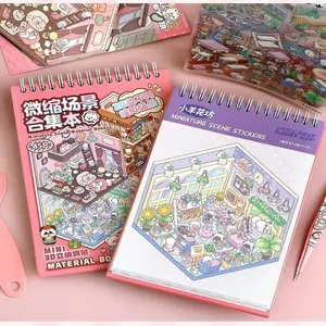3D Layered Plastic Miniature Scene Sticker Book - Reusable Self-Adhesive Cute Quirky Cartoon House & Garden Mixed-Color, Durable for DIY Crafts, Scrapbooking, Stickers, Cute Stickers