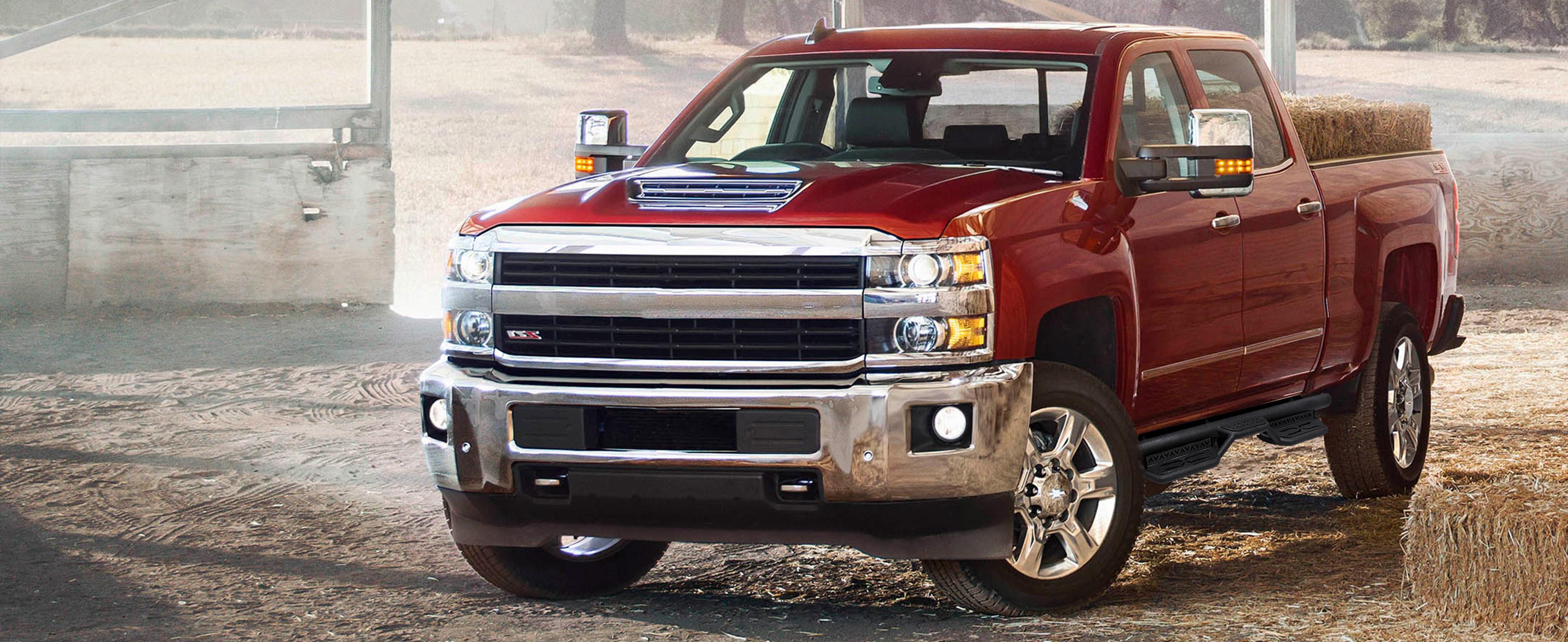 【EYOUHZ】Carbon Steel 2-Tier Wave Pattern Bolt-On Crew Cab Running Boards, Automotive Side Steps for 2019-2026 Chevy Silverado/GMC Sierra 1500 (Excl 2019 1500 LD/Limited), 2020-2026 GMC Sierra 2500HD 3500HD Truck Accessories