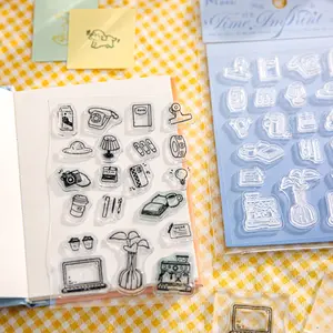 20-Piece Stamp Set, PVC Material, Timeless Impressions Series Scrapbook Decorative Stamps, Ideal for Journaling & Crafting Projects
