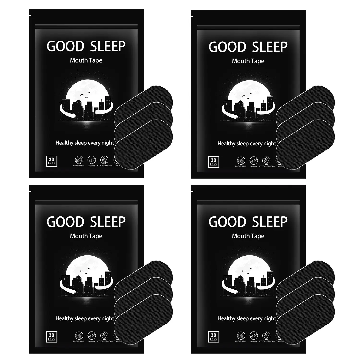 Ultra Breathable，One Month Supply Mouth Tape， 30 Strong Adhesive Sleep Strips, Sport Accessories，for Better Sleep