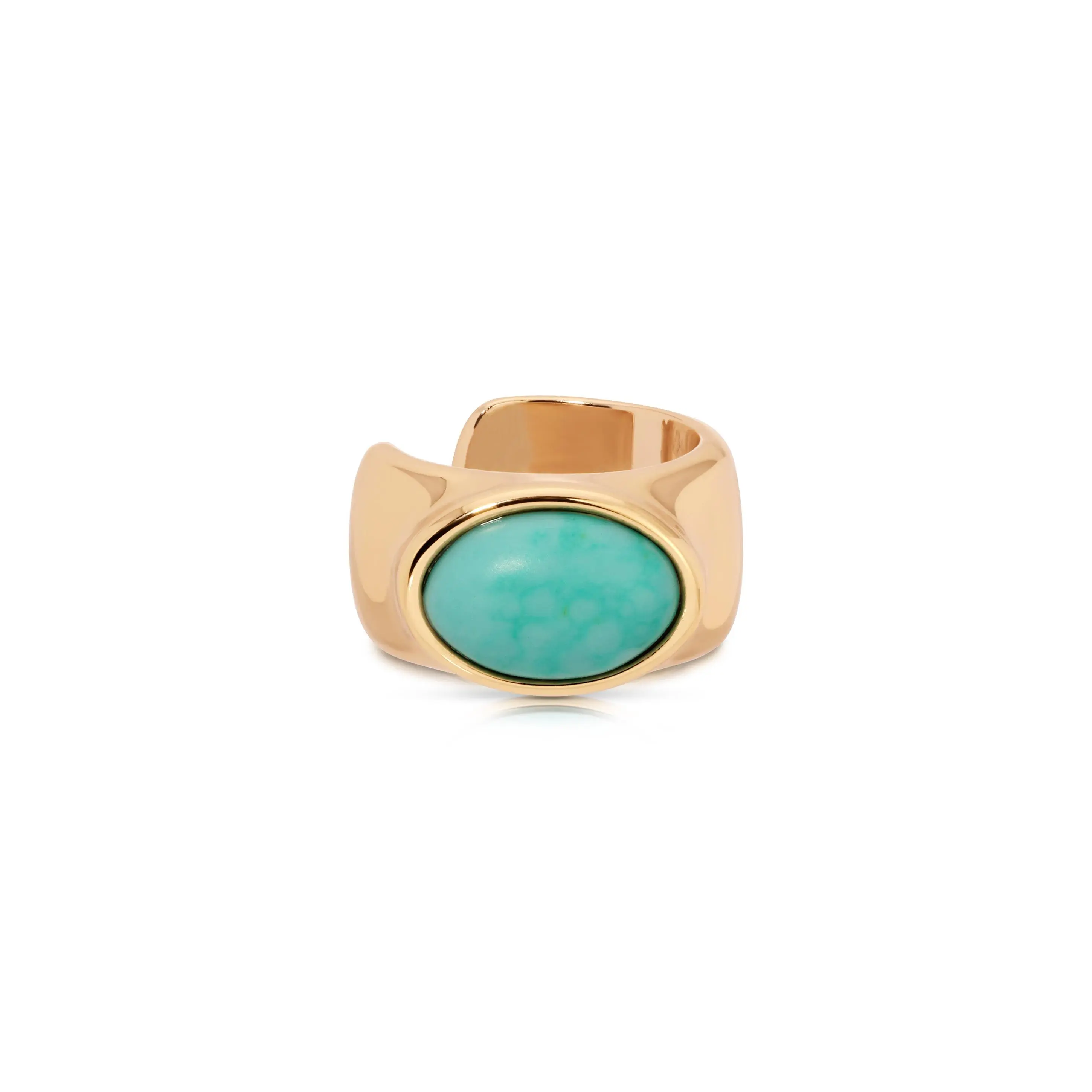 Ettika Turquoise Solstice Ear Cuff - 18k Gold Plated Brass Stud Earring with Reconstituted Turquoise for Adults 0.27" x 0.4" Ettika Turquoise Solstice Ear Cuff - 18k Gold Plated Brass Stud Earring with Reconstituted Turquoise for Adults 0.27" x 0.4"