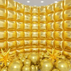 50 count Metallic  Square Foil Balloons Wall Backdrop with 79 count Metallic  Balloon Garland Arch Kit, Double Sided Balloon Tunnel for Anniversary Graduation Birthday  Year Decorations