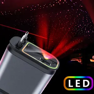 Starlight in Car Roof  4-in-1  Retractable Car Charger with Lightning Cable Fast Charging Adapter -Automotive