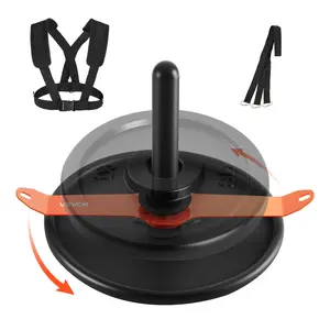 VEVOR Weight Sled, Steel Power Sled, Fitness Strength Training Sleds for Athletic Exercise Speed Improvement, Workout Fitness Equipment with Harness, Compatible with 2 in Weight Plate, Orange & Black, Glide Surfaces, Pull Hooks