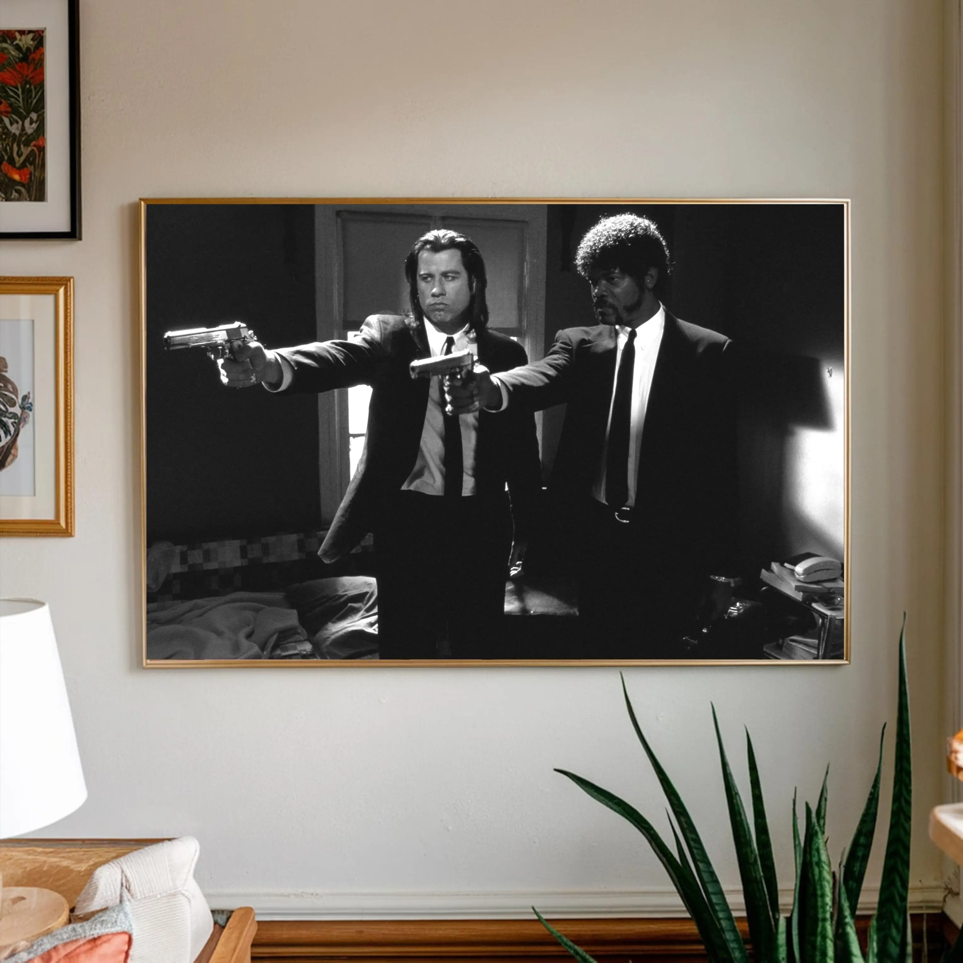 Pulp Fiction Vincent Vega & Jules Winnfield Poster, Classic 90s Crime Movie Wall Art, Vintage Gangster Film Print, Retro Home Decor, Cult Cinema Poster