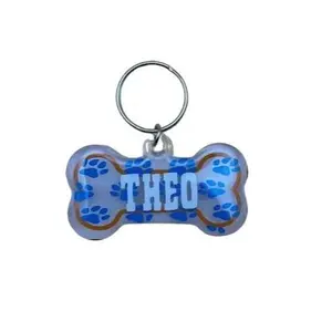 Funbelievable Favors Dog Tag with Personalized Pets Name, Handmade Resin Keychain for DIY Crafts